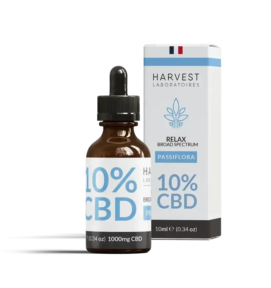 huile de cbd relax 10 % broad spectrum passiflore